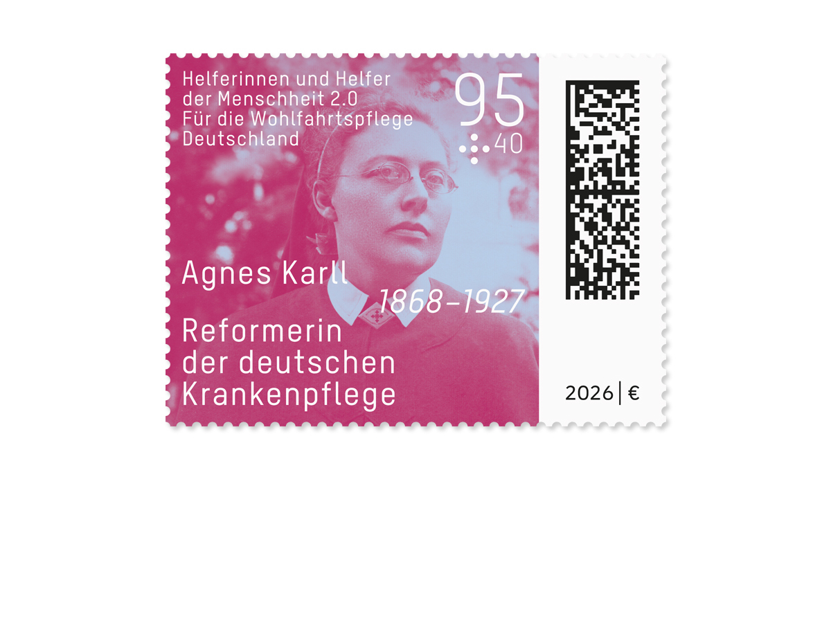 „Agnes Karll“ Wohlfahrtsmarke 2026 (10er Bogen 95+40 ct., nassklebend)