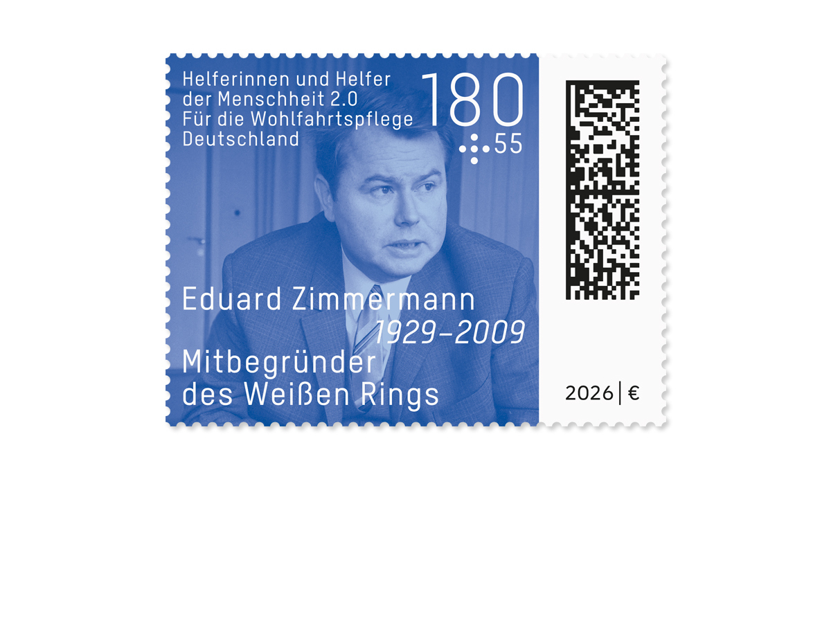 „Eduard Zimmermann“ Wohlfahrtsmarke 2026 (10er Bogen 180+55 ct., nassklebend)